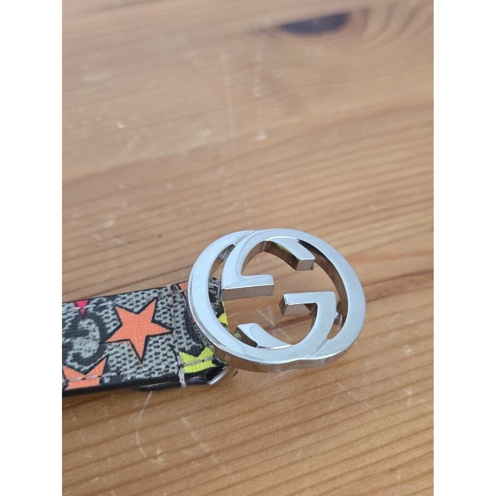 Gucci Kids' GG Supreme Star Print Belt Size L 6-8 Years 24